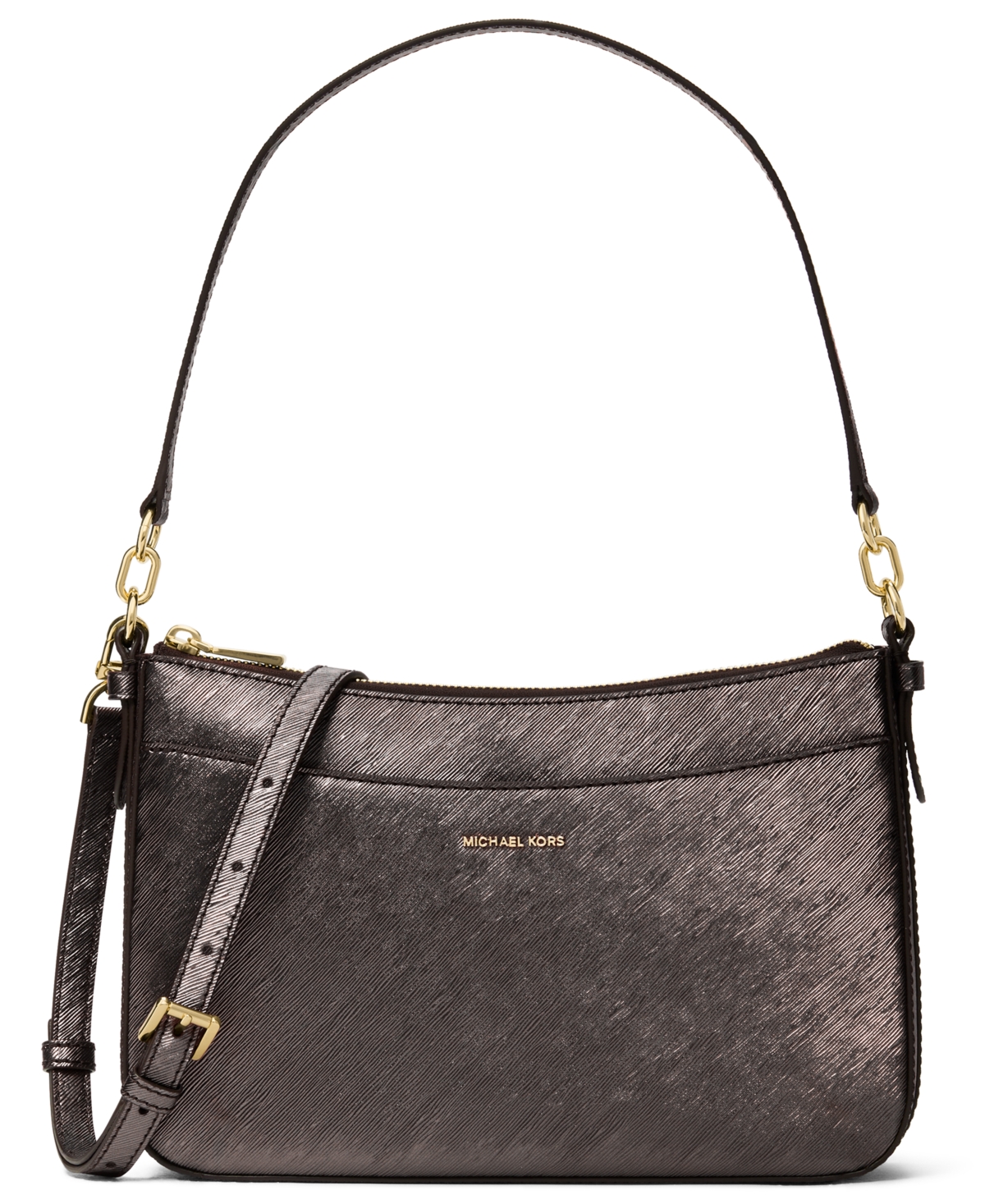 Michael Kors Jet Set Top Zip Pouchette Crossbody Bag In Brown