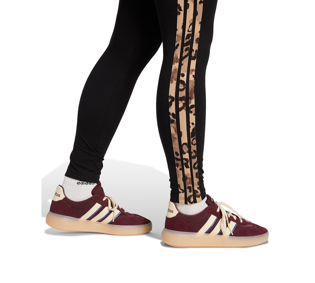 Adidas Originals Women's Leopard-print Cotton-blend High-rise Leggings In Black
