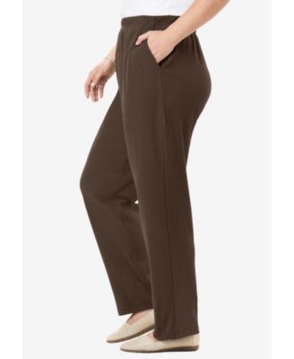 Women's Within Tall 7-Day Knit Ribbed Straight-Leg Pull-On Pants