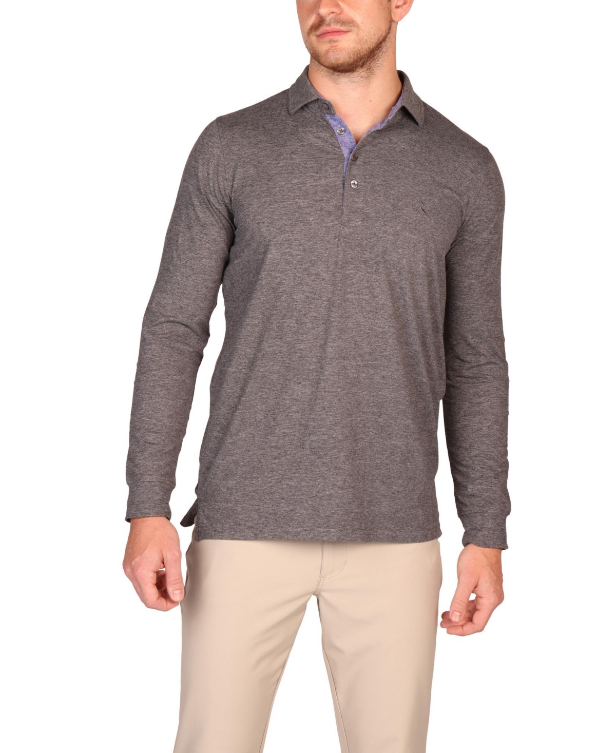 Tailorbyrd Men's Byrd Blend Long Sleeve Polo