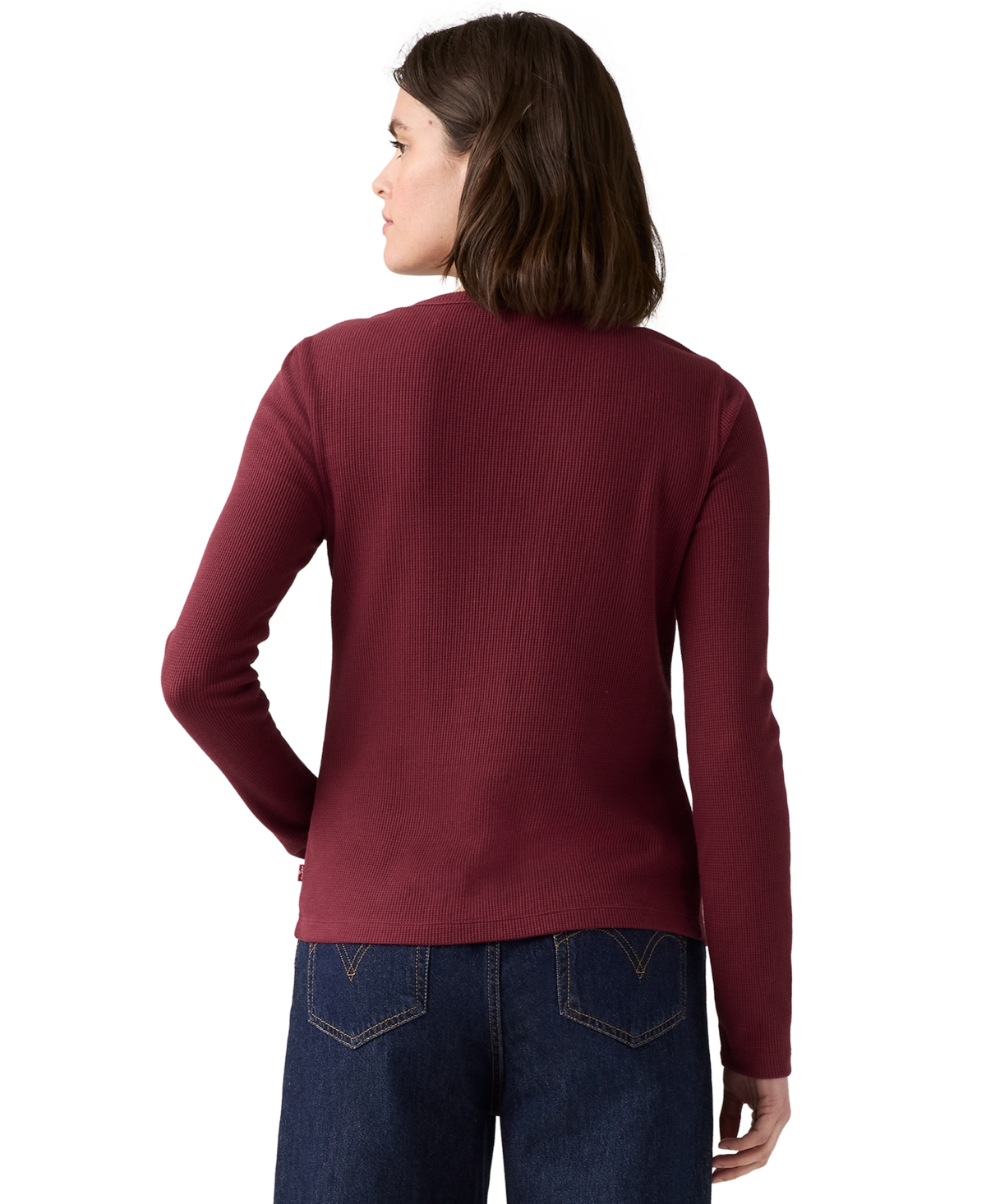 Levi's Women's Dana Henley Long Sleeve Top In Burgundy