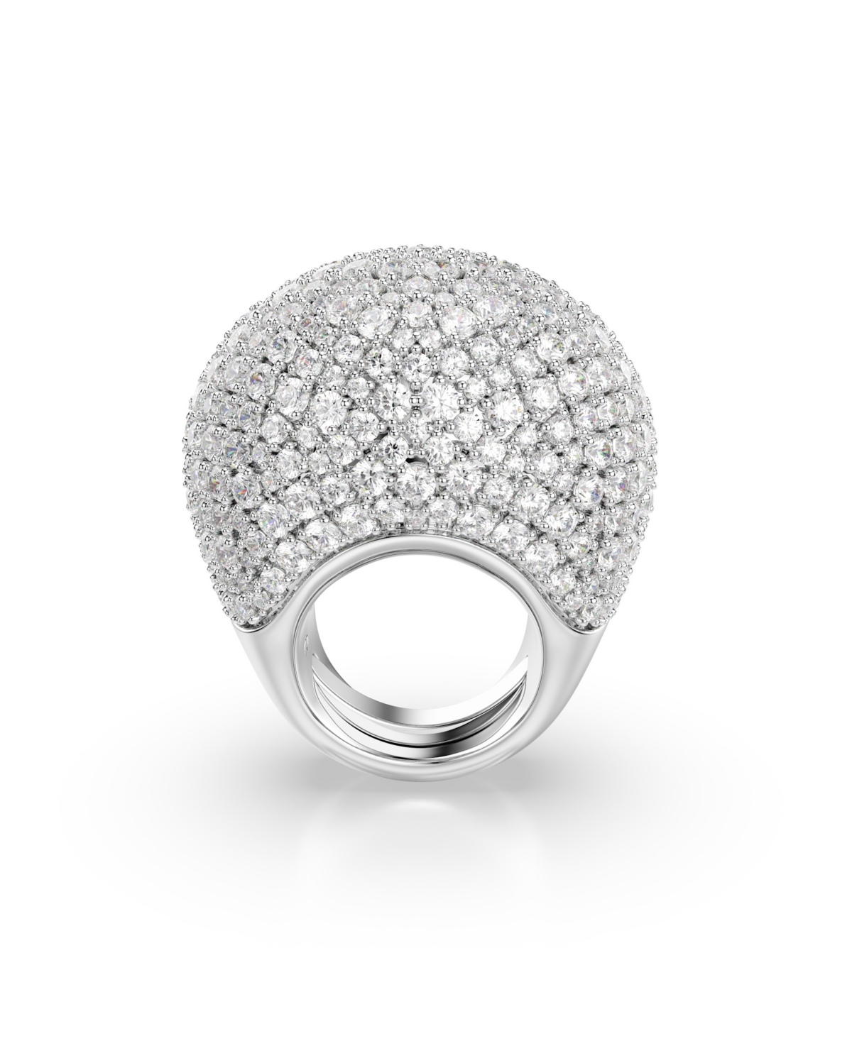 Swarovski Sublima Cocktail White Rhodium Plated Ring In Metallic