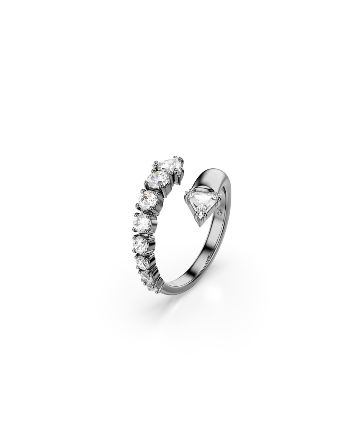Swarovski Sublima White Ruthenium Plated Open Ring In Gray