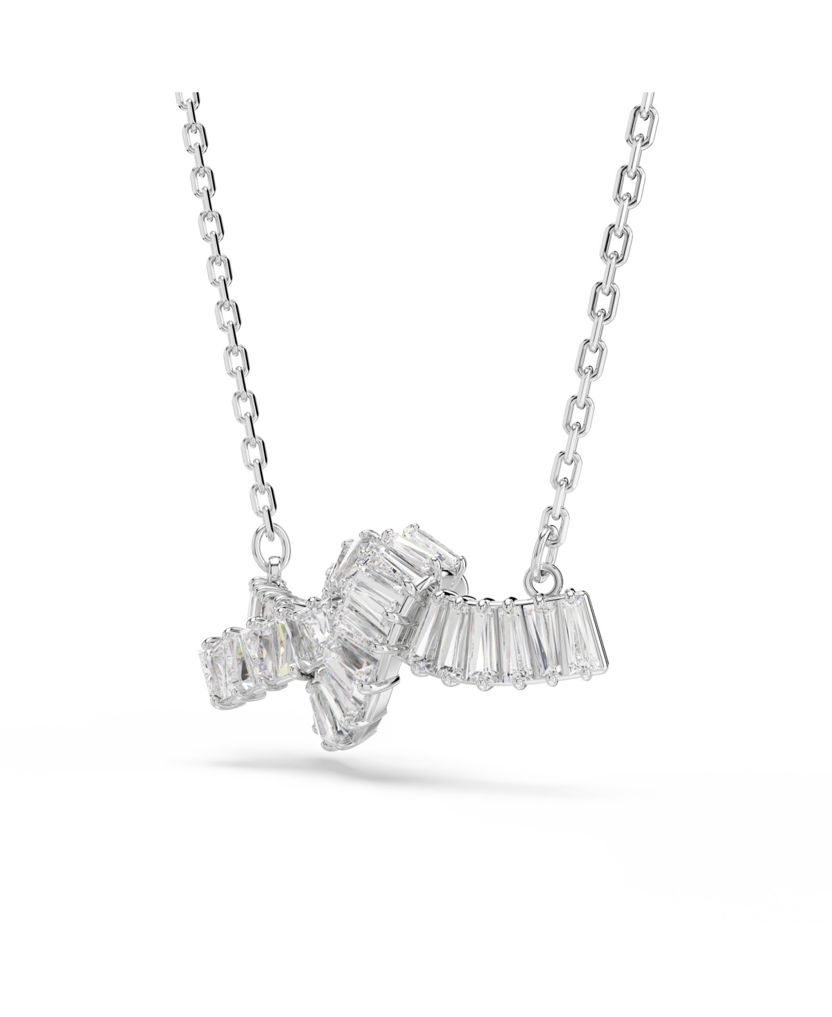 Swarovski Matrix Rhodium Plated Baguette Cut Necklace In Metallic