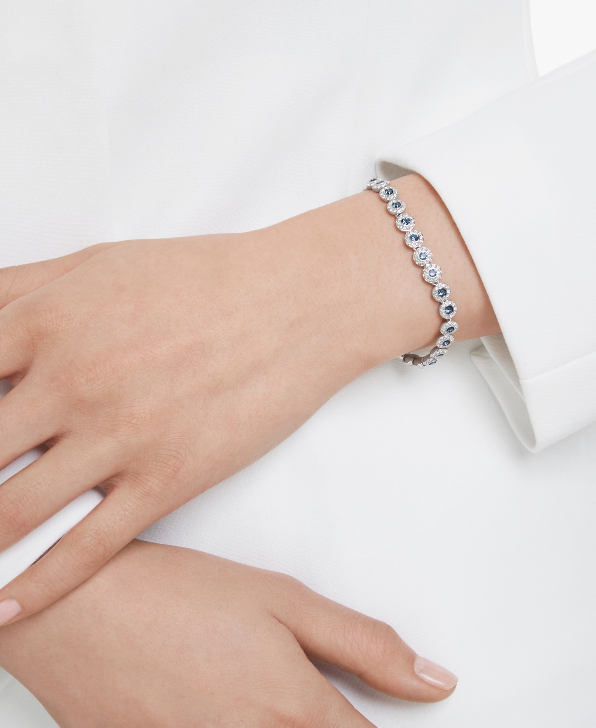 Swarovski Swaroski Una Angelic Rhodium Plated Tennis Bracelet In Multi