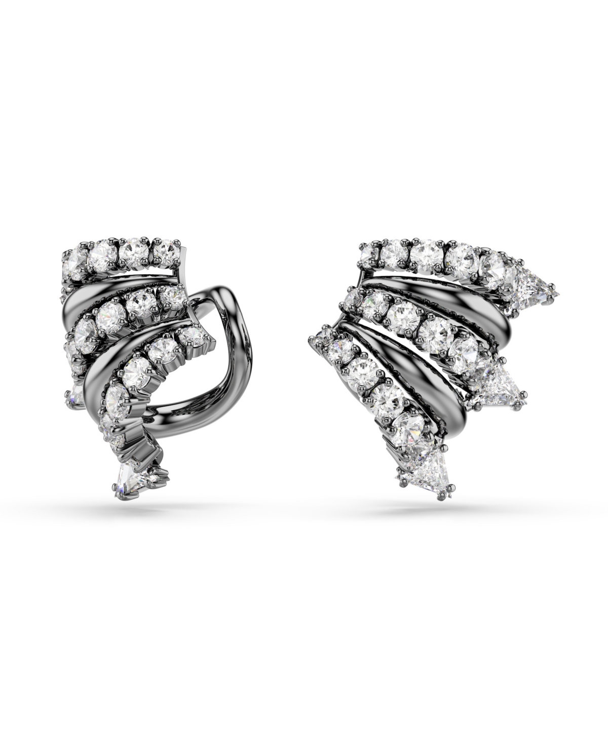 Swarovski Sublima Ruthenium Plated Ear Cuffs In Gray