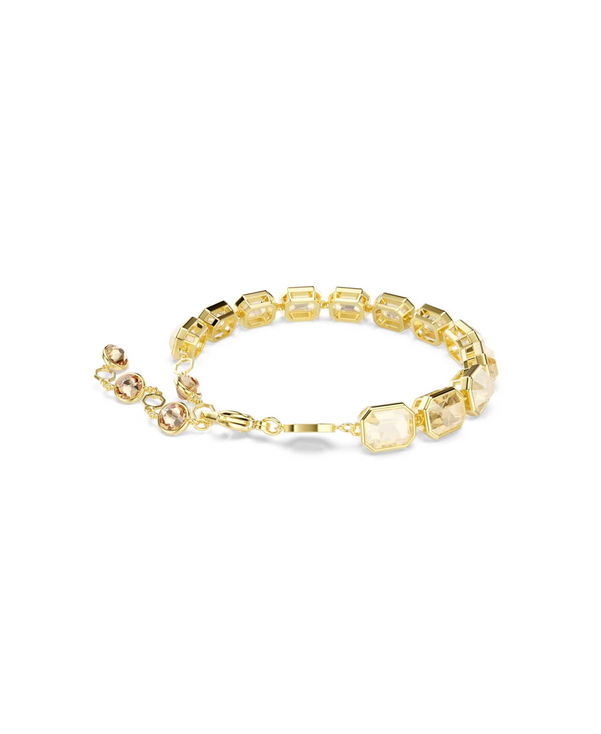 Swarovski Swaroski Millenia Gold-tone Plated Tennis Bracelet In Gold