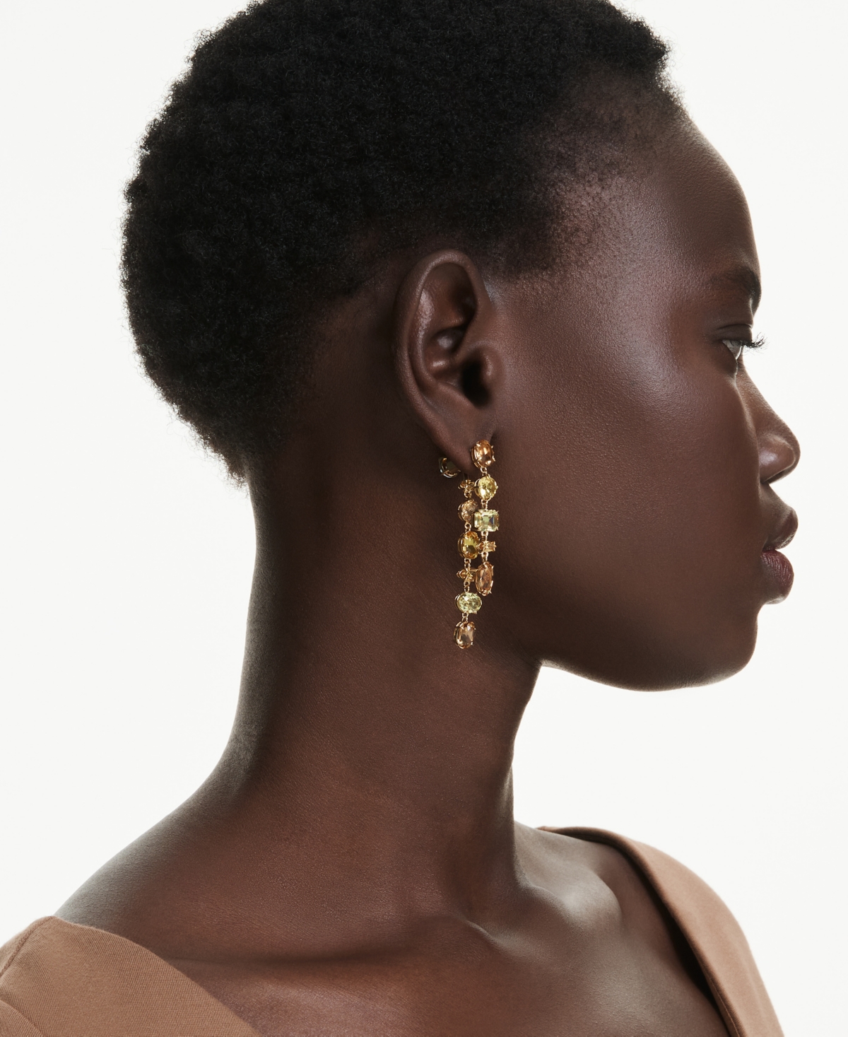 Swarovski Gema Gold-tone Plated Drop Earrings In Yellow