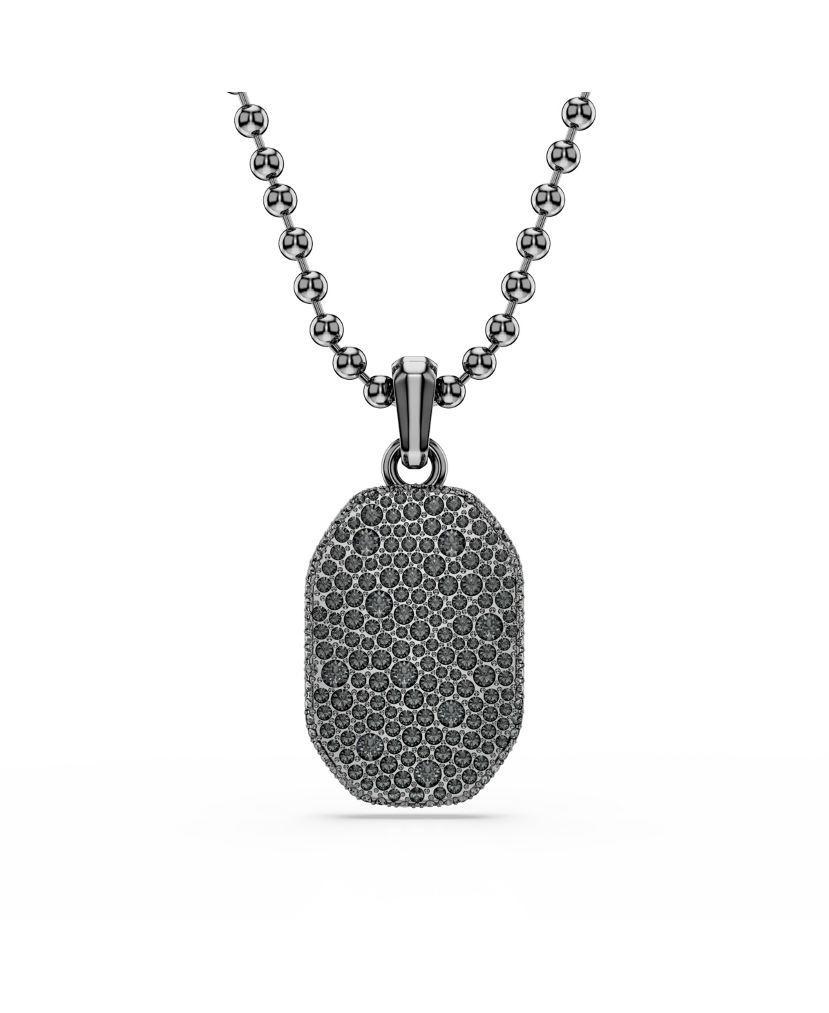 Swarovski Dextera Octagon Ruthenium Plated Pendant Necklace In Black