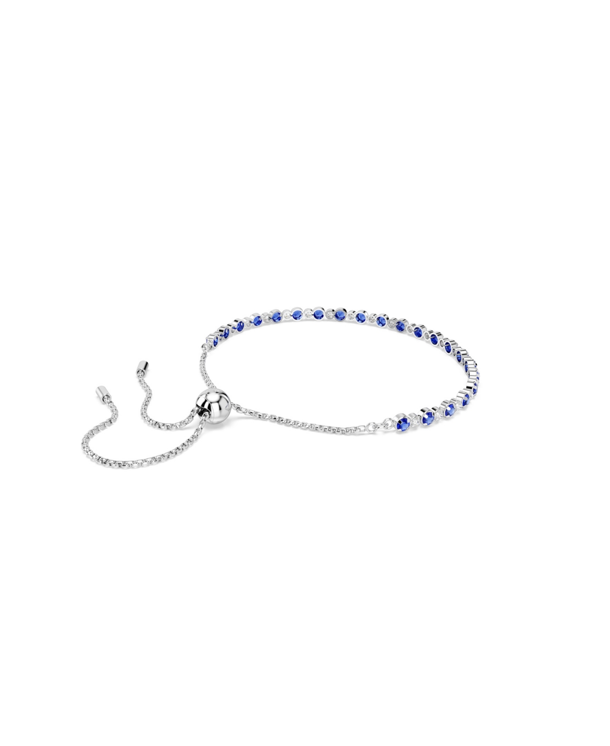 Swarovski Swaroski Matrix Rhodium Plated Tennis Bracelet In Blue