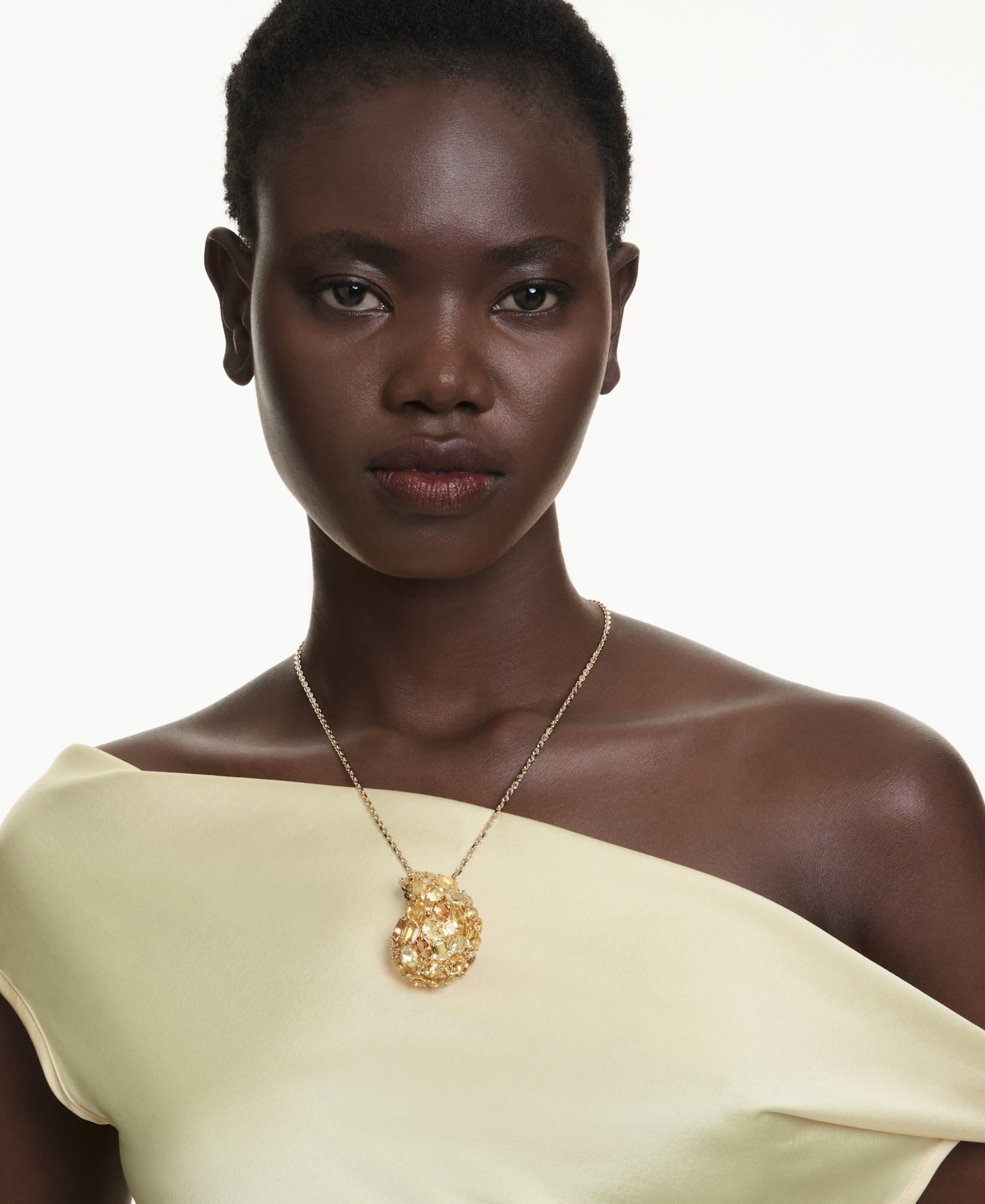 Swarovski Gema Gold-Tone Plated Brooch anf Pendant Necklace