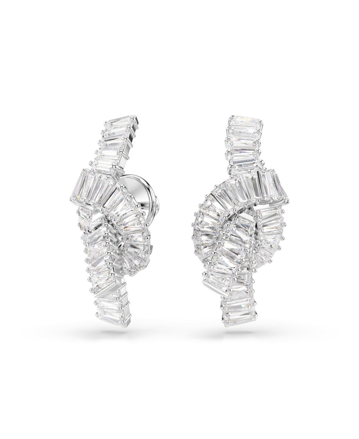 Swarovski Matrix Rhodium Plated Baguette Cut Earrings