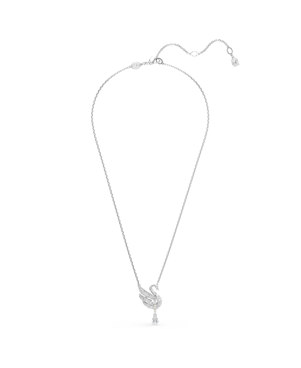 Swarovski Swan Vienna Rhodium Plated Pendant Necklace In Silver