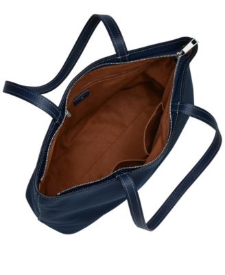 Jessie Leather Top Zip Tote Bag