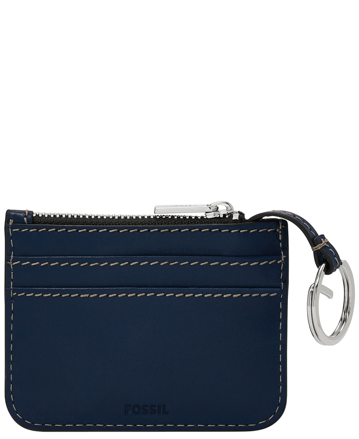 Fossil Lennox Zip Card Case In Blue