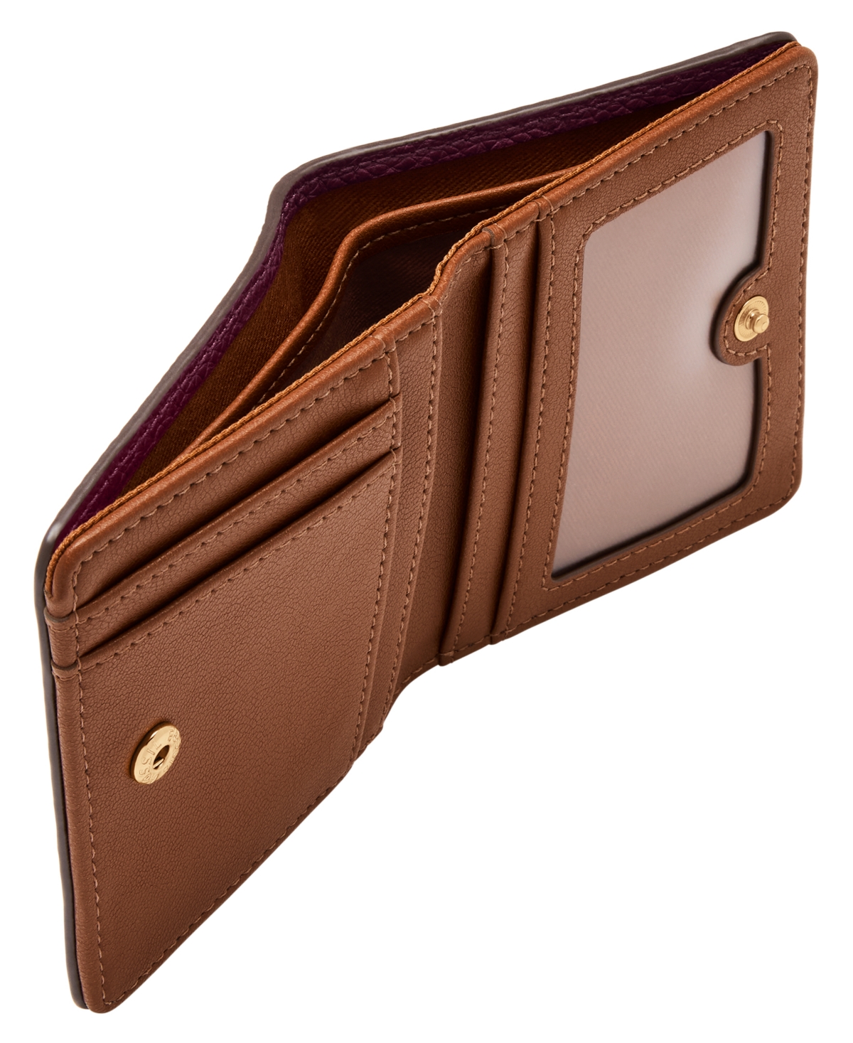 Fossil Logan Leather Small Bifold Wallet In Red