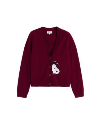 Women's Wool-Cashmere Snoopy Peekabow Cardigan