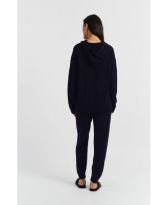 Women's Wool Cashmere Blend Relaxed Hoodie Sweater