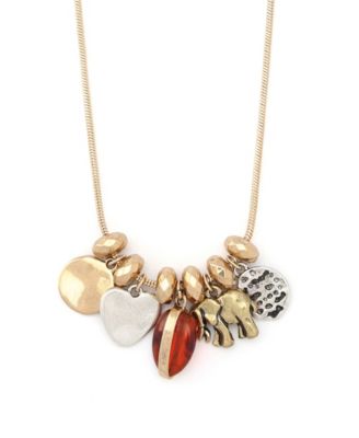 Gold Heirloom Charms Bib Necklace