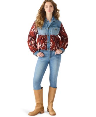 Women's Caddie Printed Peplum Trucker Jacket