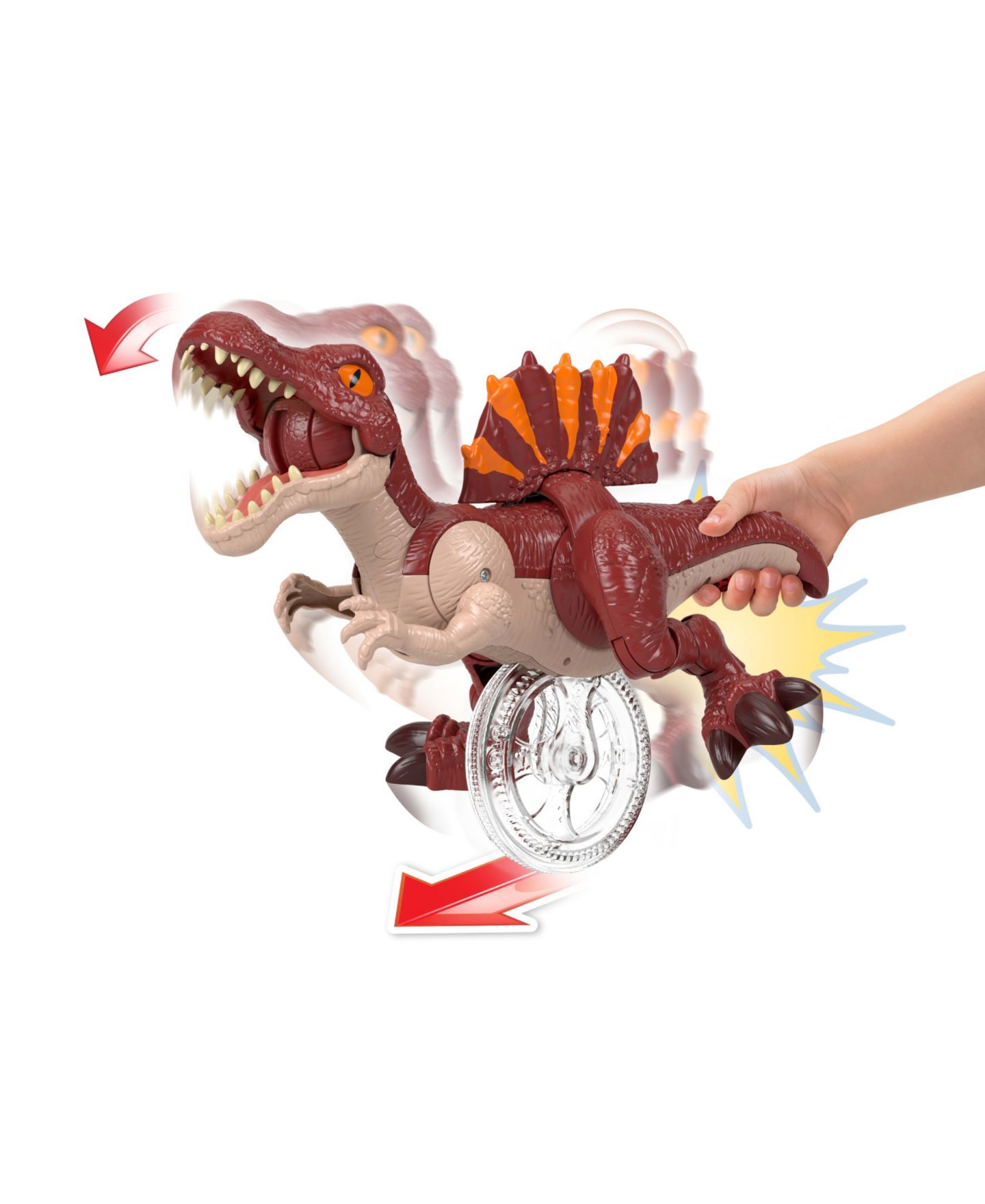 Детская фигурка Imaginext Jurassic World Rebirth Spinosaurus 9" Trigger-Activated Motion Action Figure, Ages 3+ — фото 2