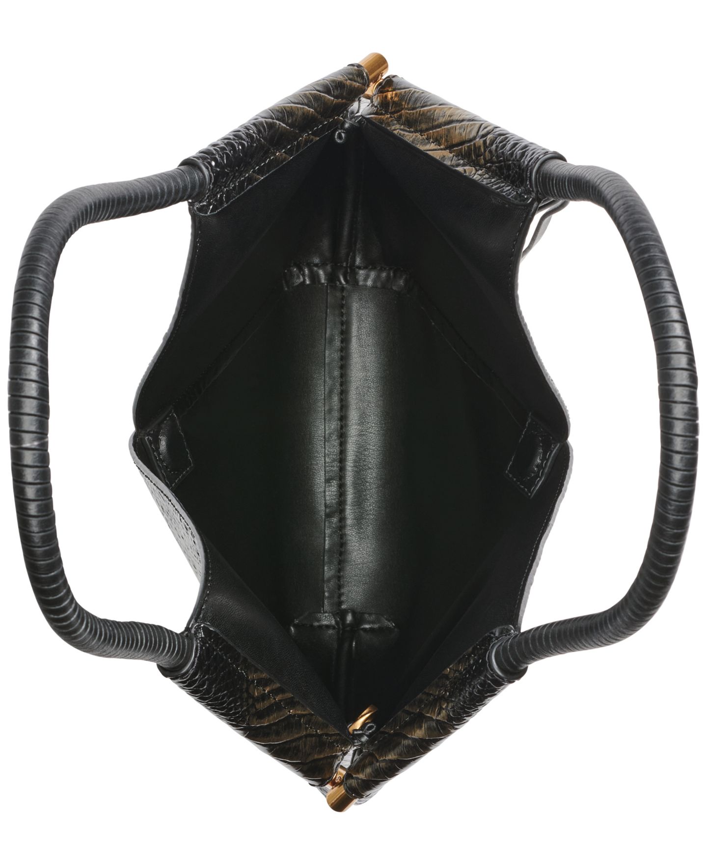 Женская сумка Donna Karan New York Baldwin Metallic Croco Shoulder, цвет: Чёрный / Золотой — фото 5