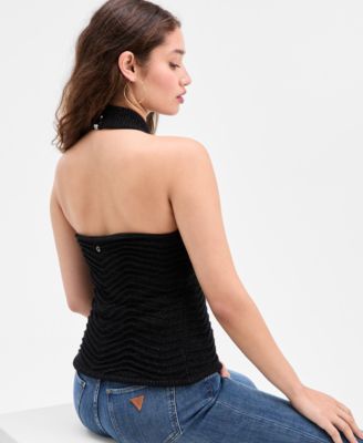 Women's Serina Chevron-Ribbed Halter Sweater