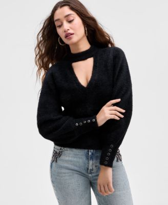 GUESS - Women's Yuki Neck-Cutout Sweater