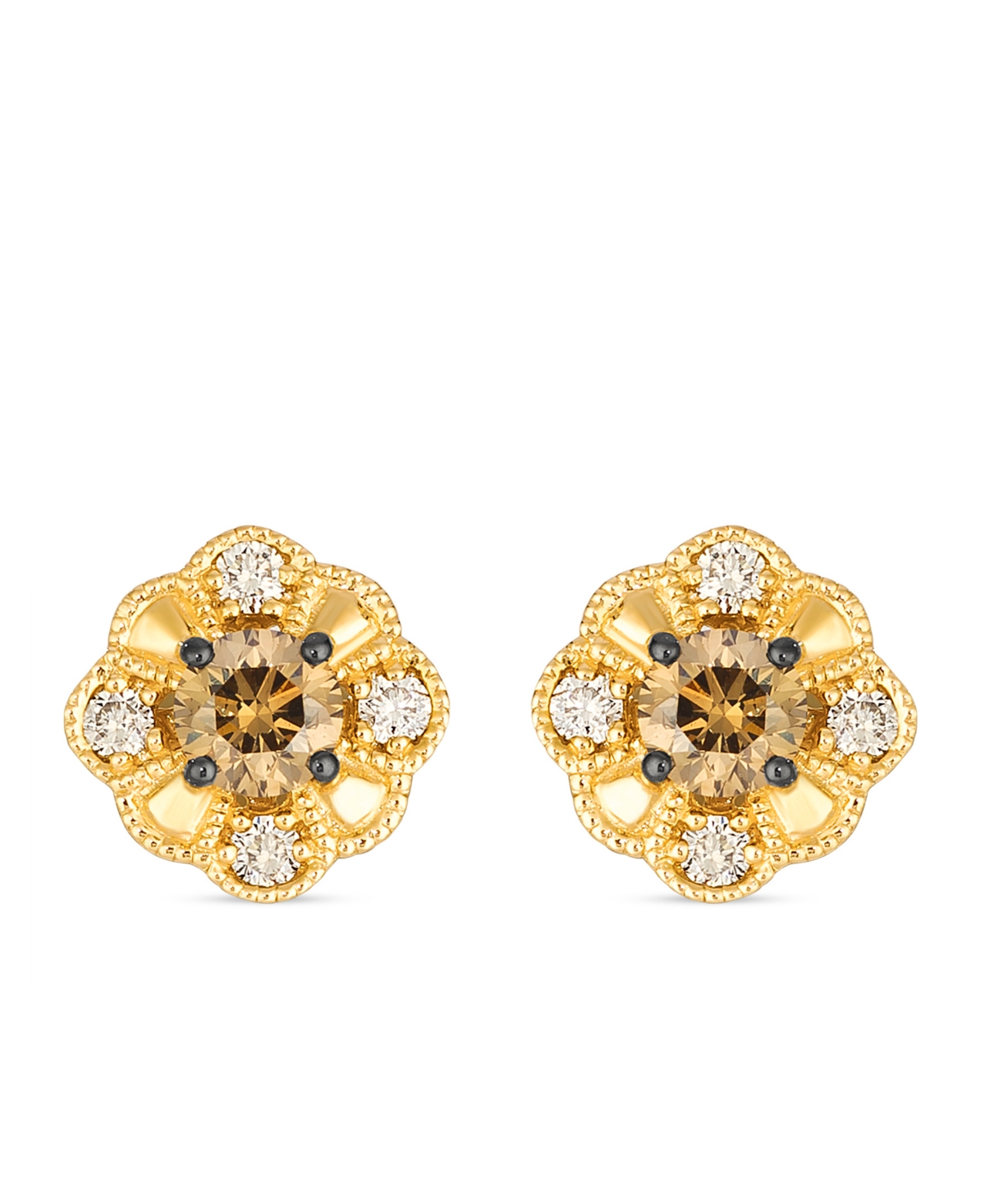 Le Vian Nude Diamond (0.18 Ct. T.w.) And Chocolate Diamond ( 0.46 Ct. T.w.) Earrings In 14k Honey Gold In Gold