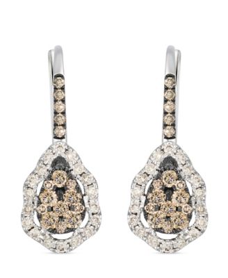 Nude Diamond (0.26 ct. t.w.) and Chocolate Diamond ( 0.50 ct. t.w.) Earrings in 14K Vanilla Gold