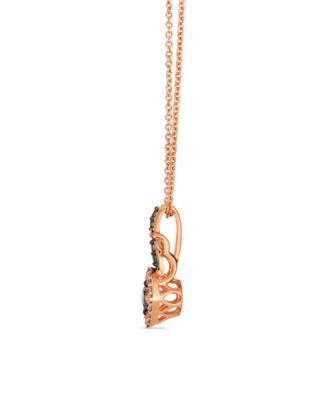 Vanilla Diamond (0.07 ct. t.w.) and Chocolate Diamond (0.19 ct. t.w.) Pendant Necklace in 14K Strawberry Gold
