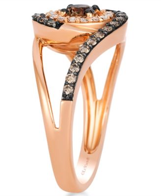 Chocolate Diamond and Vanilla Diamond Ring (0.72 ct. t.w.) in 14K Strawberry Gold