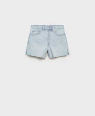 MANGO - Women's Frayed Hem Denim Shorts
