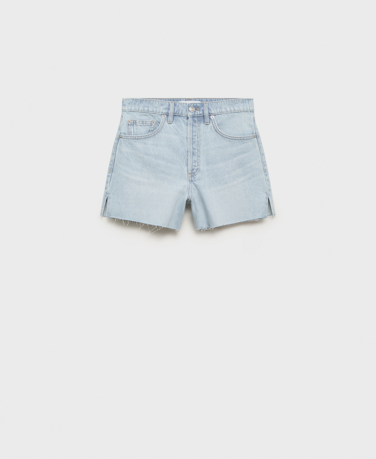 Mango Women's Frayed Hem Denim Shorts In Blue