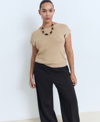 Women's Short-Sleeved Fine-Knit Sweater