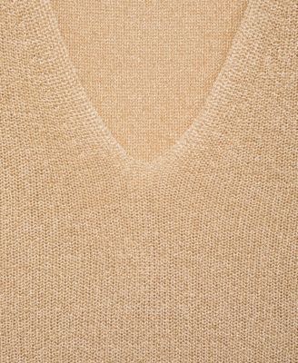 Women's V-Neck Lurex Sweater