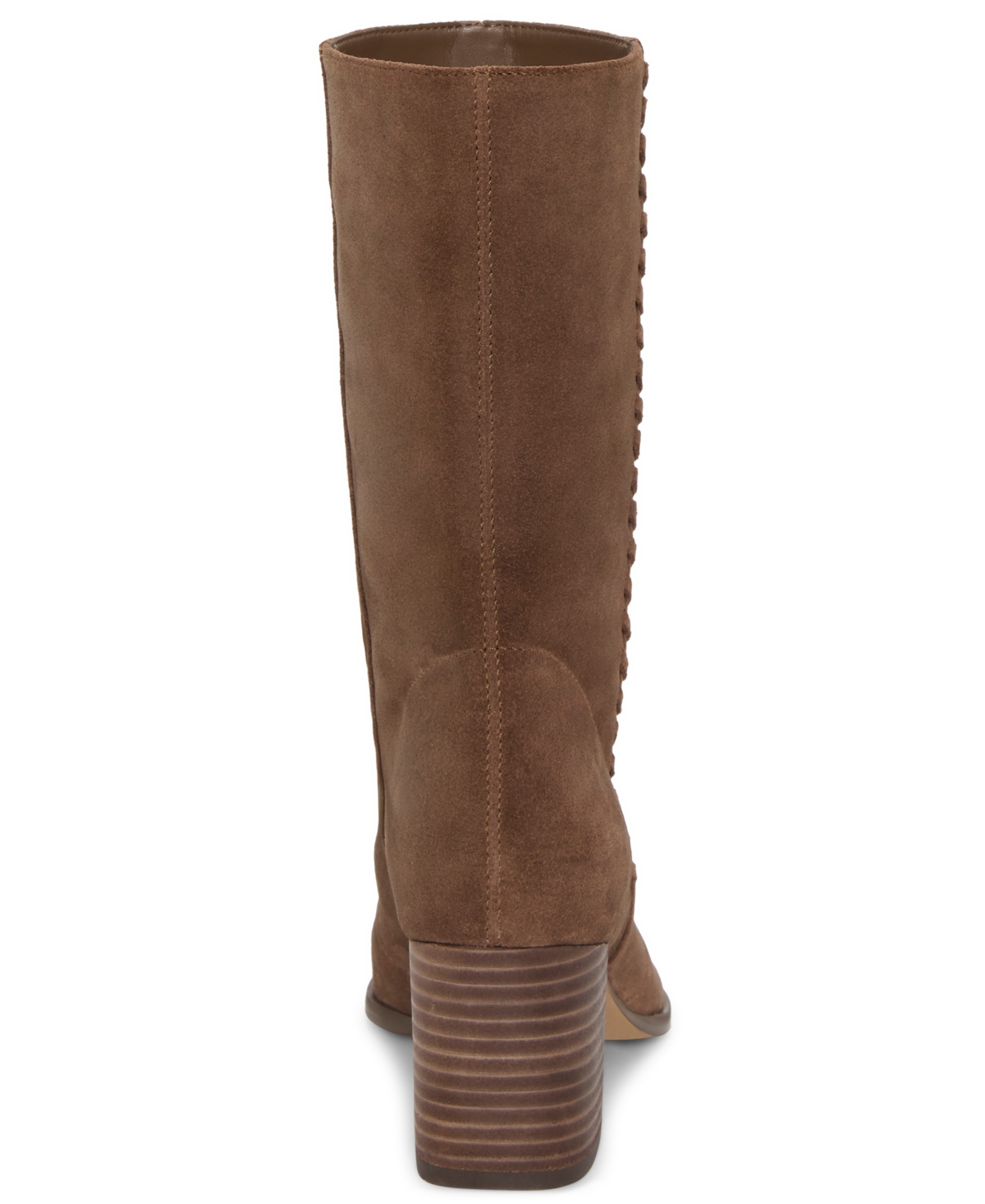 Vince Camuto Lorrys Whipstitch Block Heel Boot In Brown