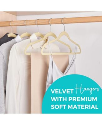 17.5 Inch Silver Hook Non-Slip Flocked Felt Hangers