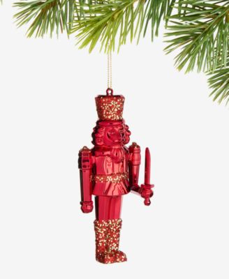 Holiday Lane - Christmas Glitters Red Nutcracker Ornament
