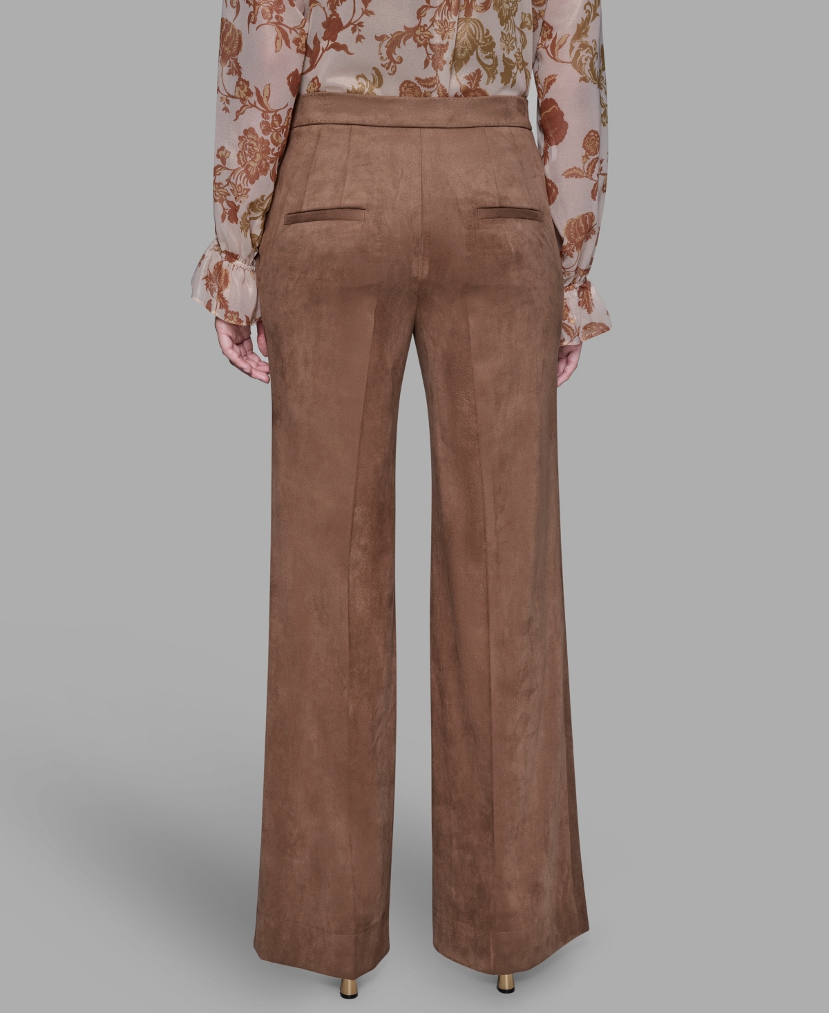 Karl Lagerfeld Women's Straight-fit Pants In Brown