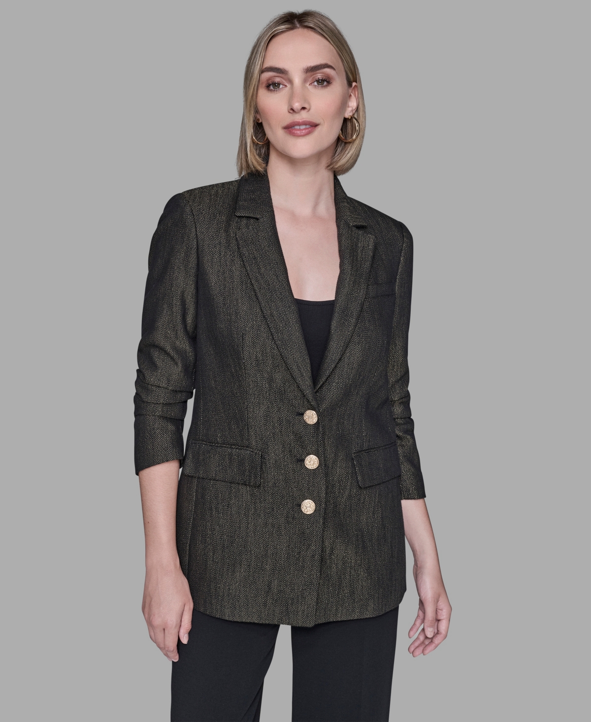 Karl Lagerfeld Women's Long Sleeves Blazer In Black