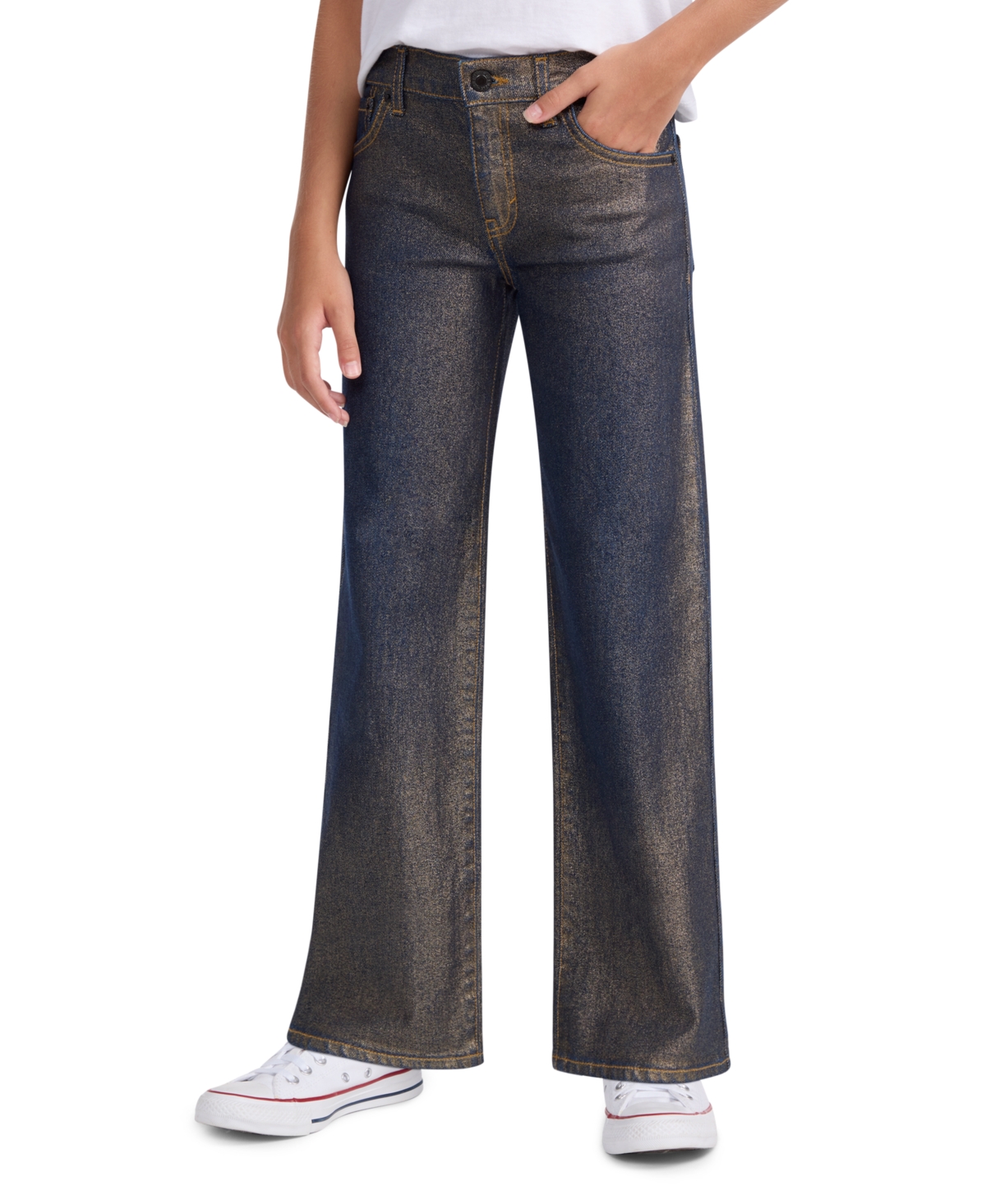 Levi's Big Girls Metallic Wide Leg Jeans