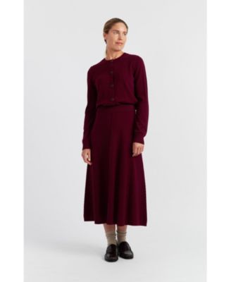 Women's Wool Cashmere Midi Skirt