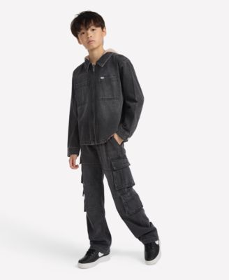 Boys Baggy Denim Cargo Pants 