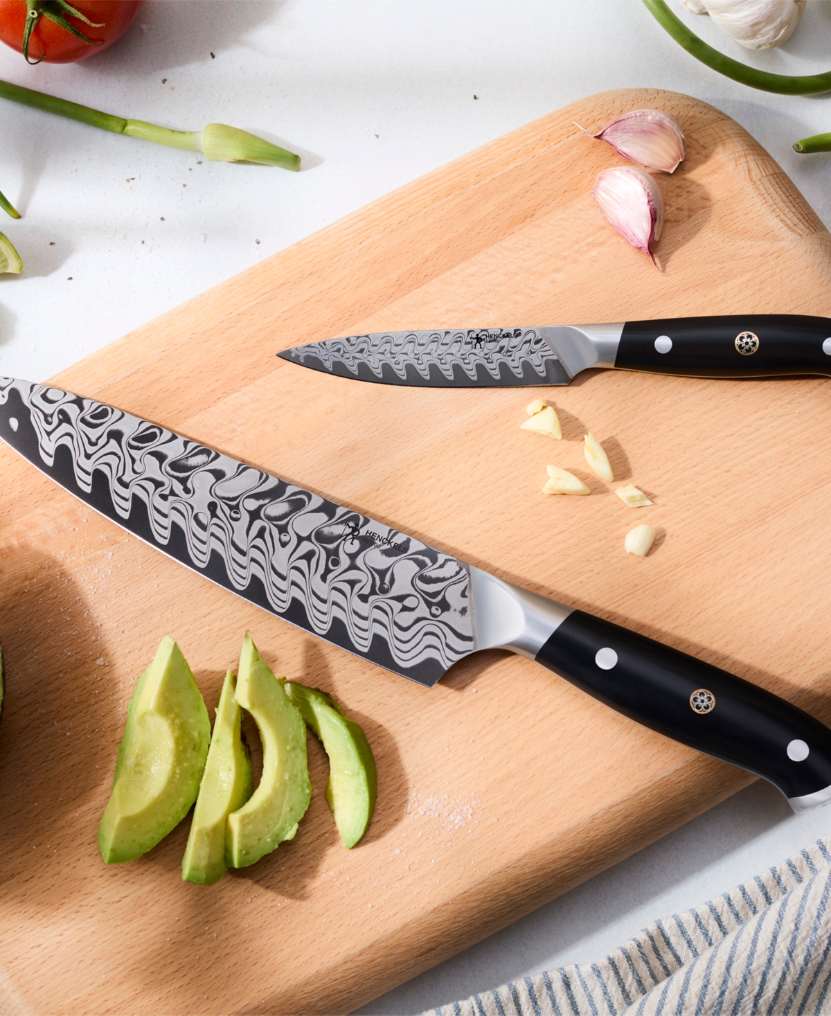 Henckels Compass Damascus 2-pc. Chef's Knife Set In Black