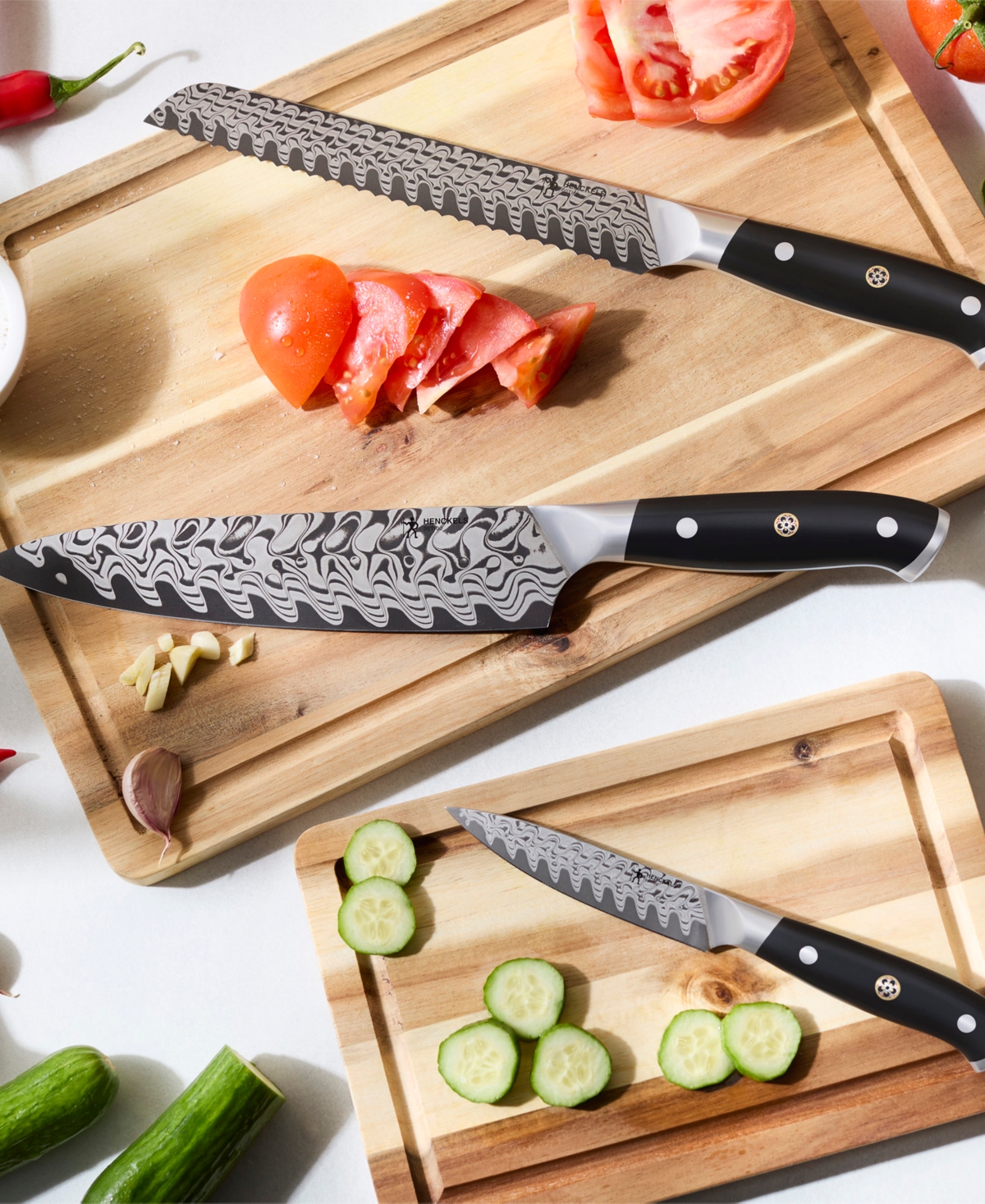 Henckels Compass Damascus 3-pc. Starter Set In Gray
