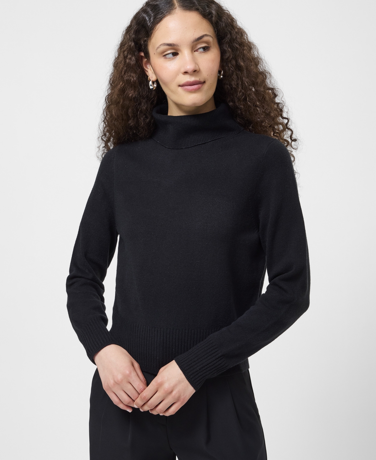 French Connection Babysoft Turtleneck Sweater In Black