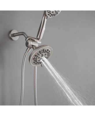 12 in Single-Handle 1-Spray Round Rain Shower Faucet Combo Set with Dual Function Pressure Balance Valve in Matte Black