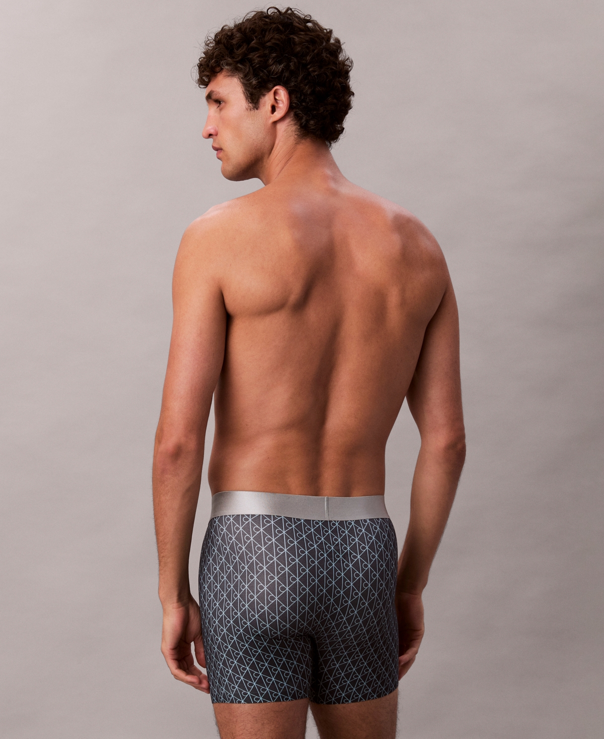 Calvin Klein Men's Brushed Microfiber Stretch Boxer Brief In Blue