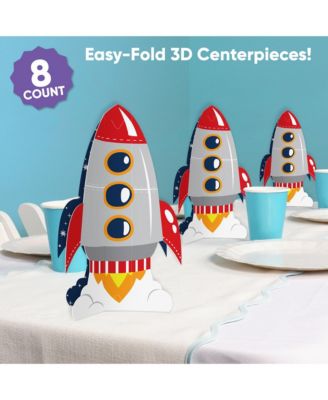 Freestanding 3D Blast Off to Outer Space Centerpiece Table Decorations - 8 Count